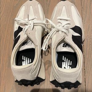 New Balance Cream and Black Athletic Shoes